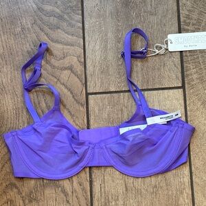 NWT Aerie Smoothez Balconette Purple Mesh Bra Sz 32B
